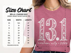 Size chart for Bella + Canvas 3001 Unisex Jersey Short Sleeve Tee.