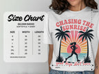 Size chart for Gildan 64000 Softstyle T-shirt with width and length measurements.